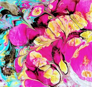 Fabric Marbling on Silk & Cotton
